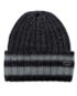 RIBBED BEANIE WITH STRIPES ON THE HEM